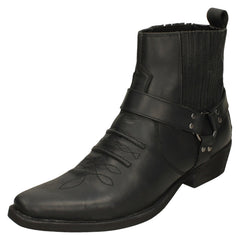 Mens Maverick Leather Ankle Cowboy Boots A3003