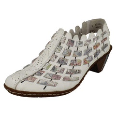 Ladies Rieker Sling Back Shoes With Woven Detail 46778