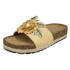 Ladies Spot On Flower Trim Mules