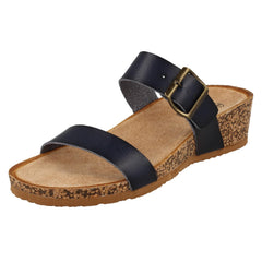 Ladies Down To Earth Mid Wedge Mule Sandals F12087