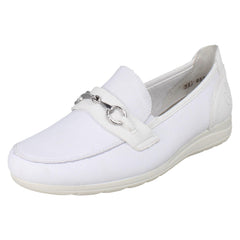 Womens Casual Flat Loafer Style Slip On Shoes With Chain Detailing L9355
