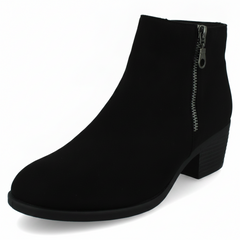 Ladies Spot On Mid Heel Ankle Boots F51168