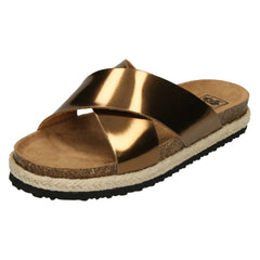 Ladies Down To Earth X Strap Mules