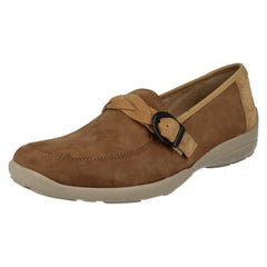 Ladies Easy B Wide Fitting Slip On Loafers Cork