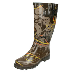 Ladies Spot On Swirls Design Wellington Boots