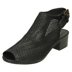 Ladies Savannah Mid Heel Peep Toe Sandals