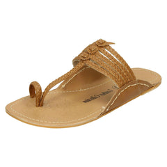 Ladies Leather Collection Flat Toeloop Braided Sandals F00077