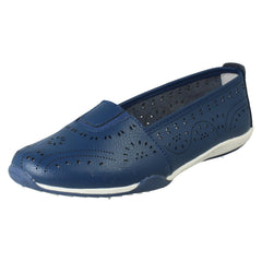 Ladies Down To Earth Punch Detail Casual Shoes F80578