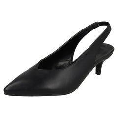 Ladies Spot On Kitten Heel Slingback Shoes F90049