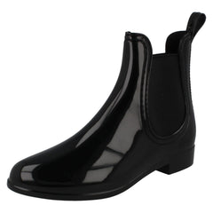 Ladies Spot On Flat Ankle Wellington Boots X1211