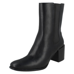 Ladies Spot On Chunky Blocked Heel Ankle Boots F51128