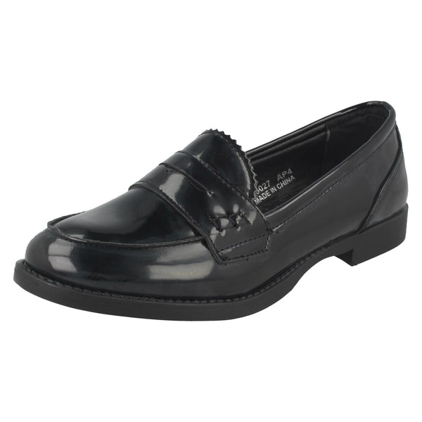 Girls Spot On Smart Loafer Style Flats