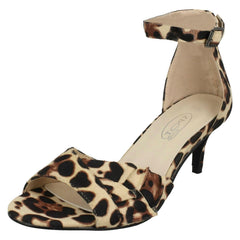 Ladies Spot On Casual Mid Heel Sandal