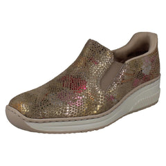 Ladies Rieker Wedge Sole Casual Shoes 48761