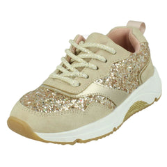 Girls Spot On Glittery Trainers H2648