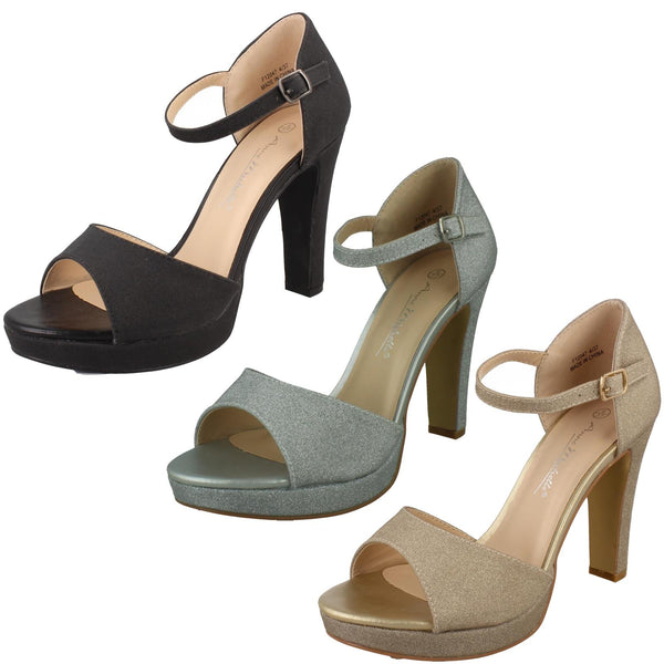 Ladies Anne Michelle High Heel Platform Mule Sandal F12047