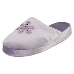 Ladies Spot On Flower Detailed Mule Slippers 20J4686