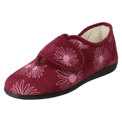 Ladies Rosebank Flower Detailed Wide Full Slippers Judith