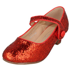 Girls Spot On kitten Heel Ankle Strap Party Shoes H3089