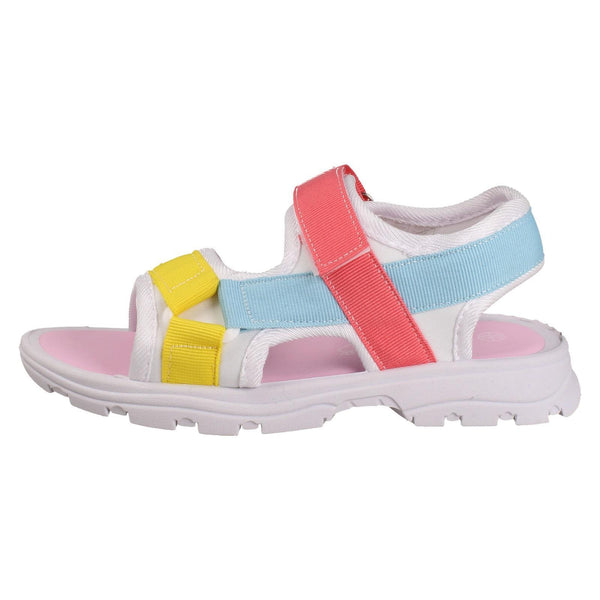 Girls Spot On Low Velcro Strap Rainbow Sandal H0365