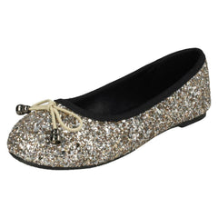 Girls Spot On Glitter Ballerinas