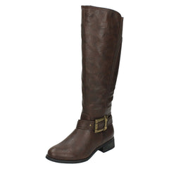 Ladies Spot On Knee High Boots