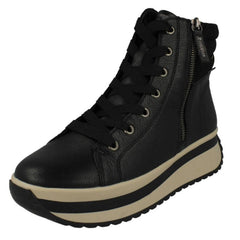 Ladies Rieker Chunky Platform Fleece Lined Ankle Boots W0962