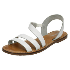 Ladies Leather Collection Flat Y Strap Slingback Mule