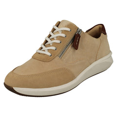 Ladies Clarks Stylish Zip Detailed Heeled Trainers Un Rio Zip