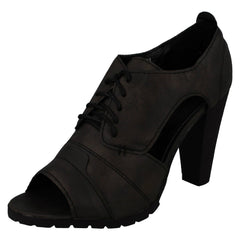 Ladies Barricci Side Cut Out Peep Toe Heels