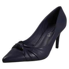 Ladies Spot On High Heel Twist Knot Vamp Pointed Toe Court Shoe F90130