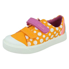 Girls Clarks Pattern Detailed Canvas Shoes City Bright