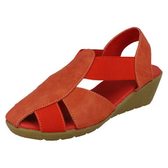 Ladies Casual Down To Earth Sling Back Wedge Sandal
