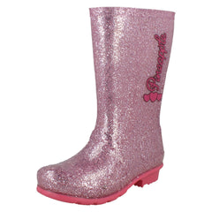 Girls Pineapple Wellington Boots With Glitter Detailing X1275
