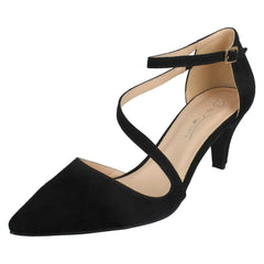 Ladies Anne Michelle Mid Heel Strap Court Shoes F9960