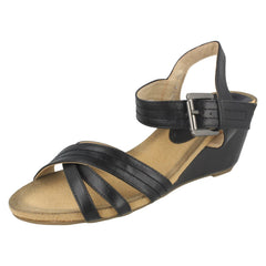 Ladies Eaze High Wedge Ankle Sandals