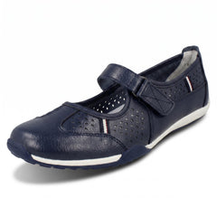 Ladies Down To Earth Casual Flat Leather Hook & Loop Strap Shoes F80066