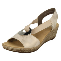Ladies Rieker Wedge Heeled Sandals 624H6