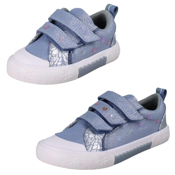 Girls Clarks Canvas Foxing Trim