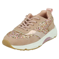 Girls Spot On Glittery Trainers H2648