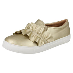 Girls Spot On Ruffle Vamp Flat Shoes