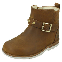 Girls Clarks Casual Ankle Boots Dabi Trim