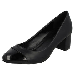 Ladies Spot On Mid Heel Court Shoes