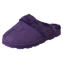 Ladies Spot On Textile Mule Slippers X2131