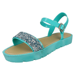 Ladies Savannah Flatform Glitter Sandal