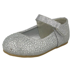 Girls Savannah Flat Diamante Shoes
