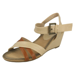 Ladies Eaze High Wedge Ankle Sandals