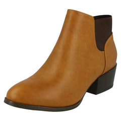 Ladies Spot On Heeled Ankle Boot