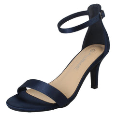 Ladies Spot On Wide Fit High Heeled Evening Sandals F12121