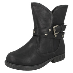 Girls Spot On Ankle Boots With Buckle Design